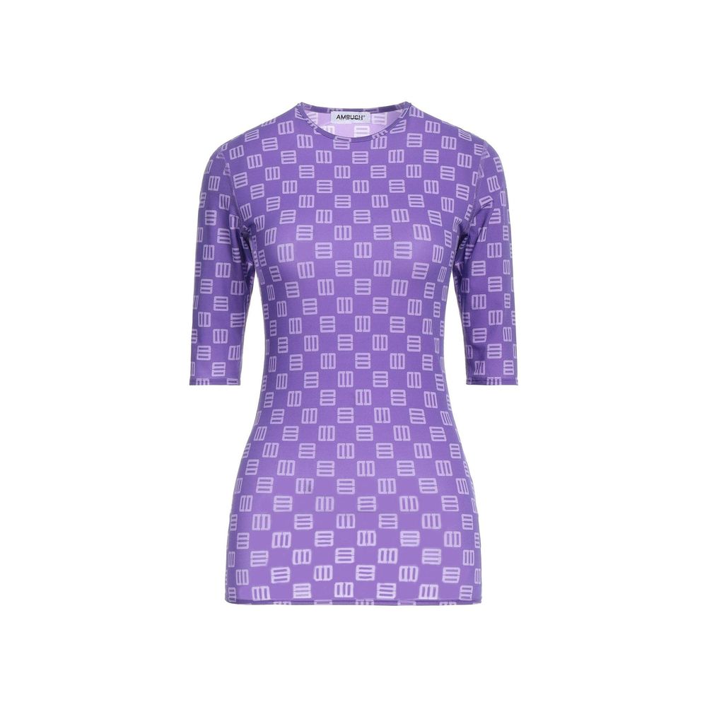 Logo-Patterned T-Shirt — Purple