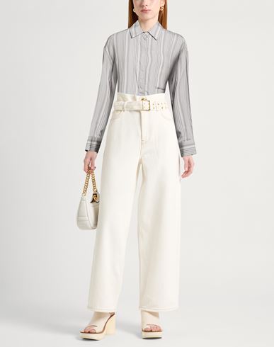 Woman Shirt Grey Size 6 Lyocell, Silk