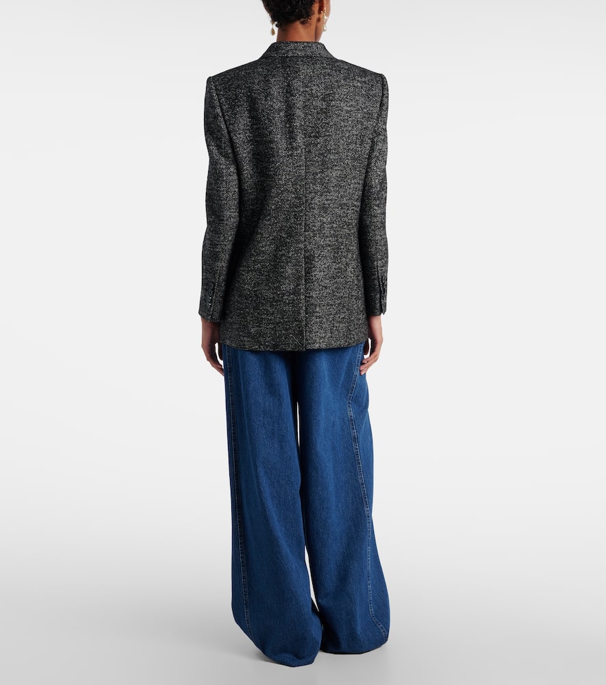 Double-breasted wool-blend jacket