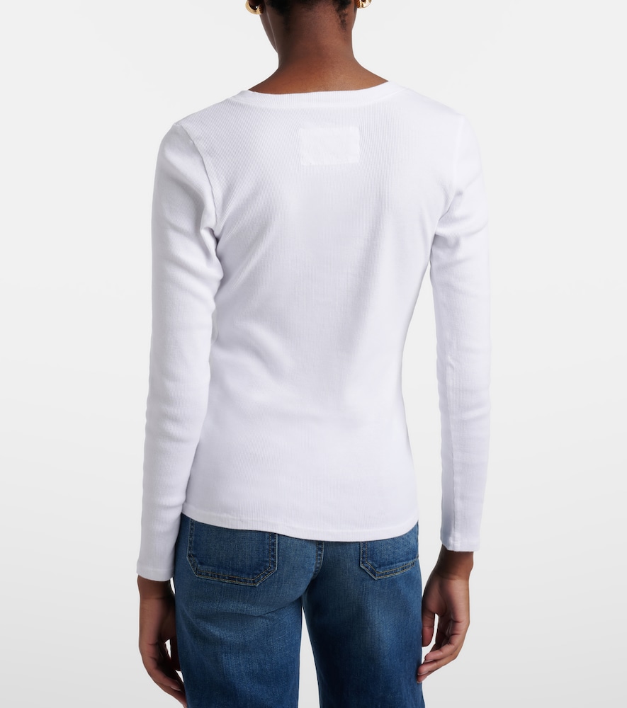 Jordan ribbed-knit cotton Henley shirt