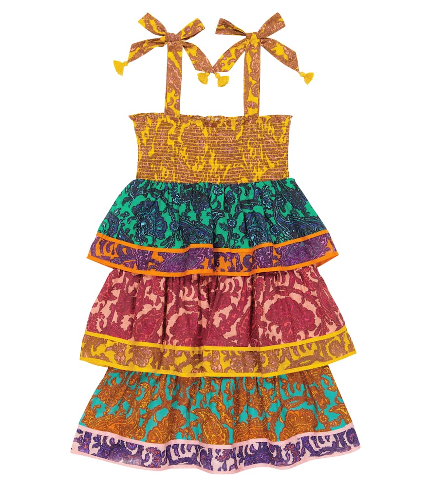 Zimmermann Kids Tiggy tiered paisley cotton dress