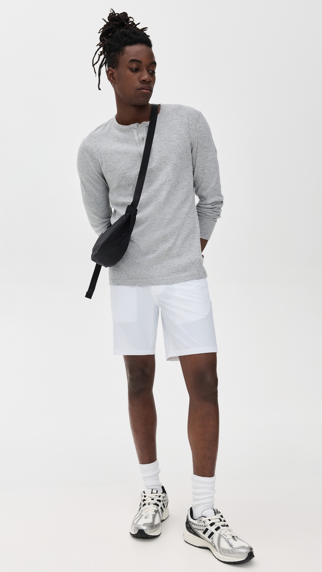 Reigning Champ 1x1 Slub Slim Henley Hgrey