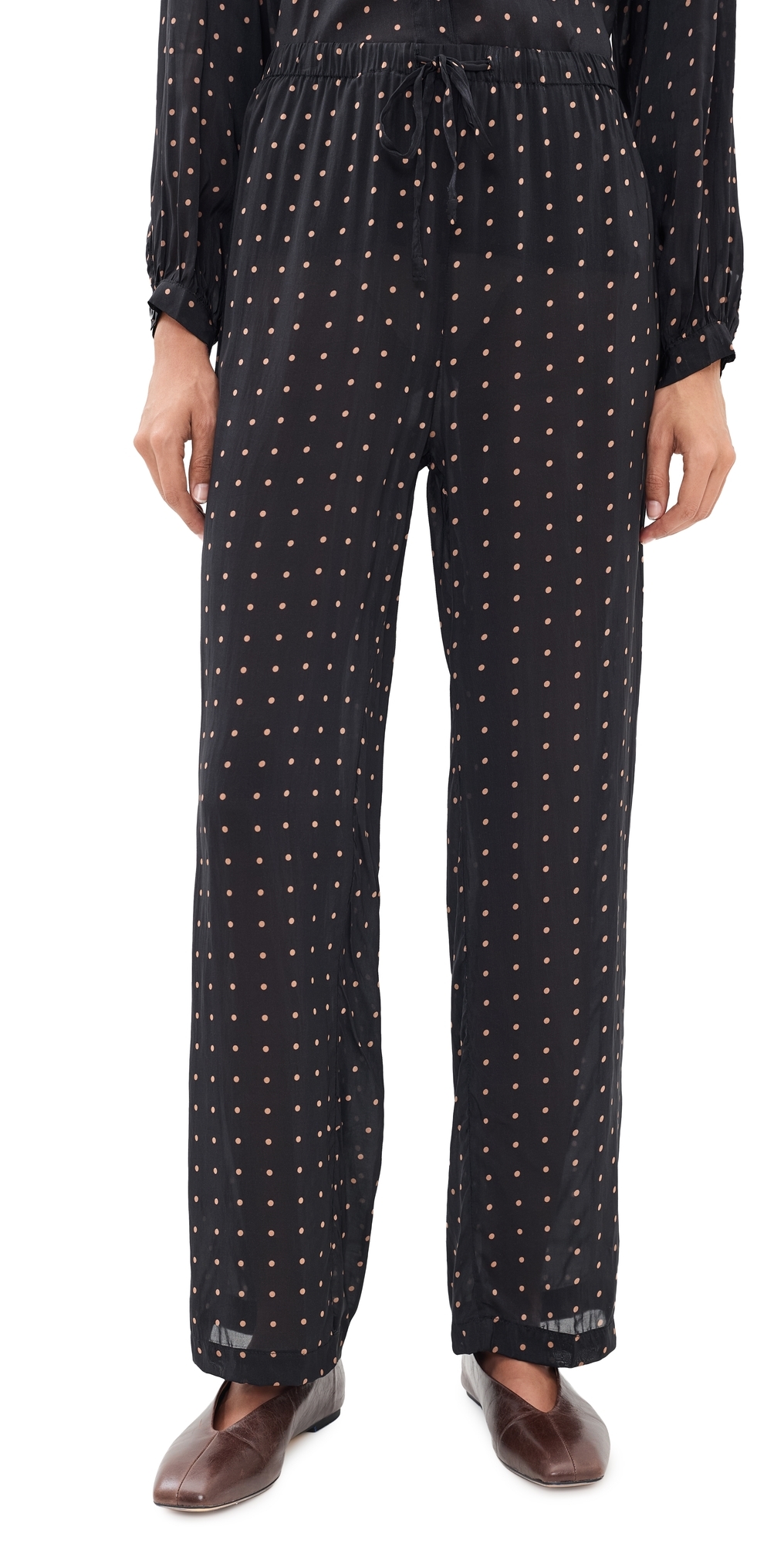 Jamie Pants Petite Polka Dot Black & Tan