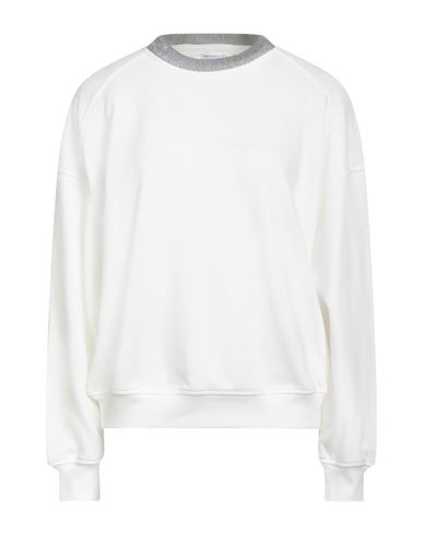 Woman Sweatshirt White Size XL Cotton, Elastane, Brass