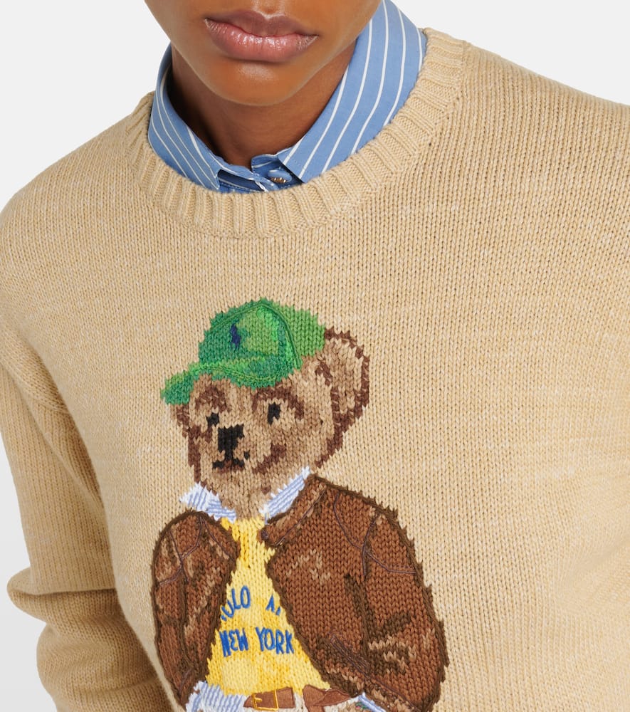 Polo Bear intarsia cotton sweater