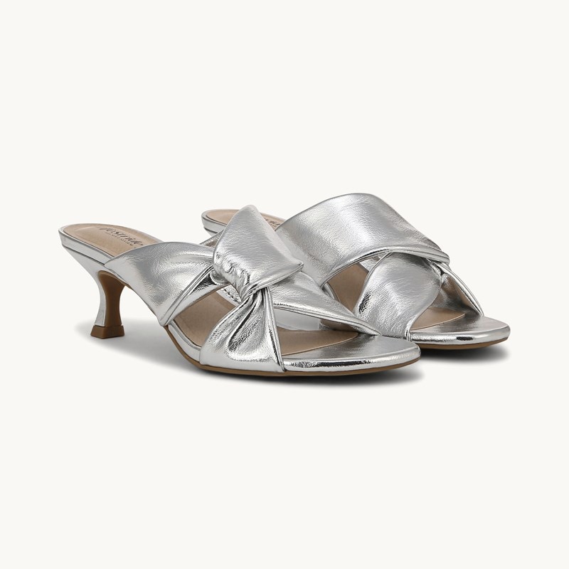 Stride Shoes Nori Dress Sandal Silver Faux Leather