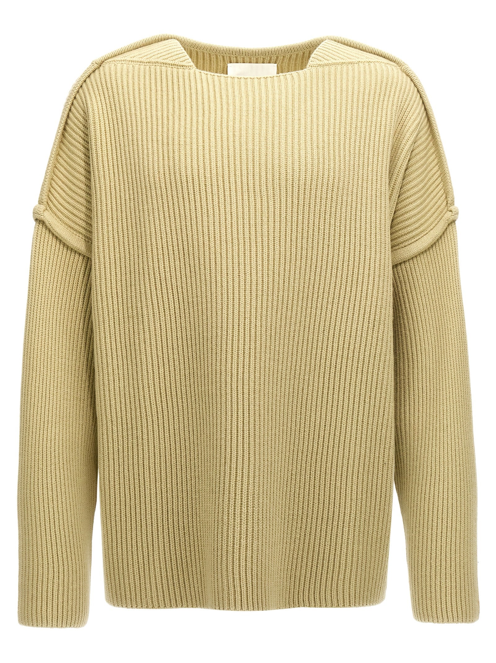Ribbed Wool Sweater — Beige