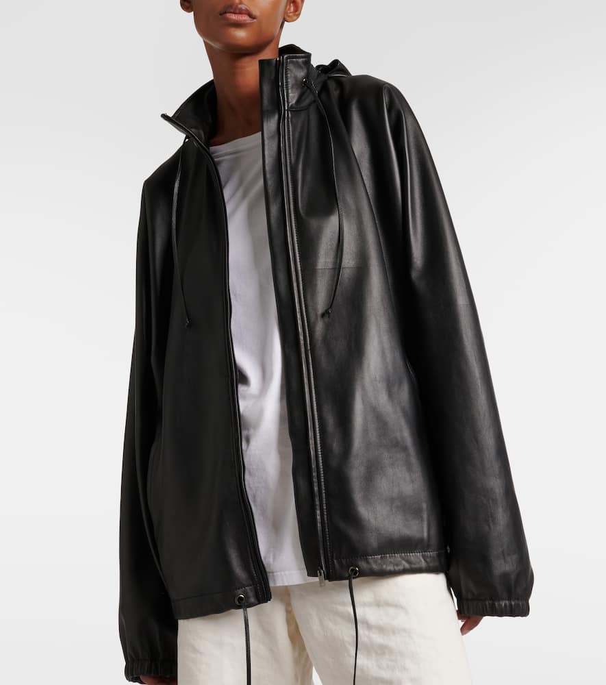 Jilly oversized leather bomber jacket
