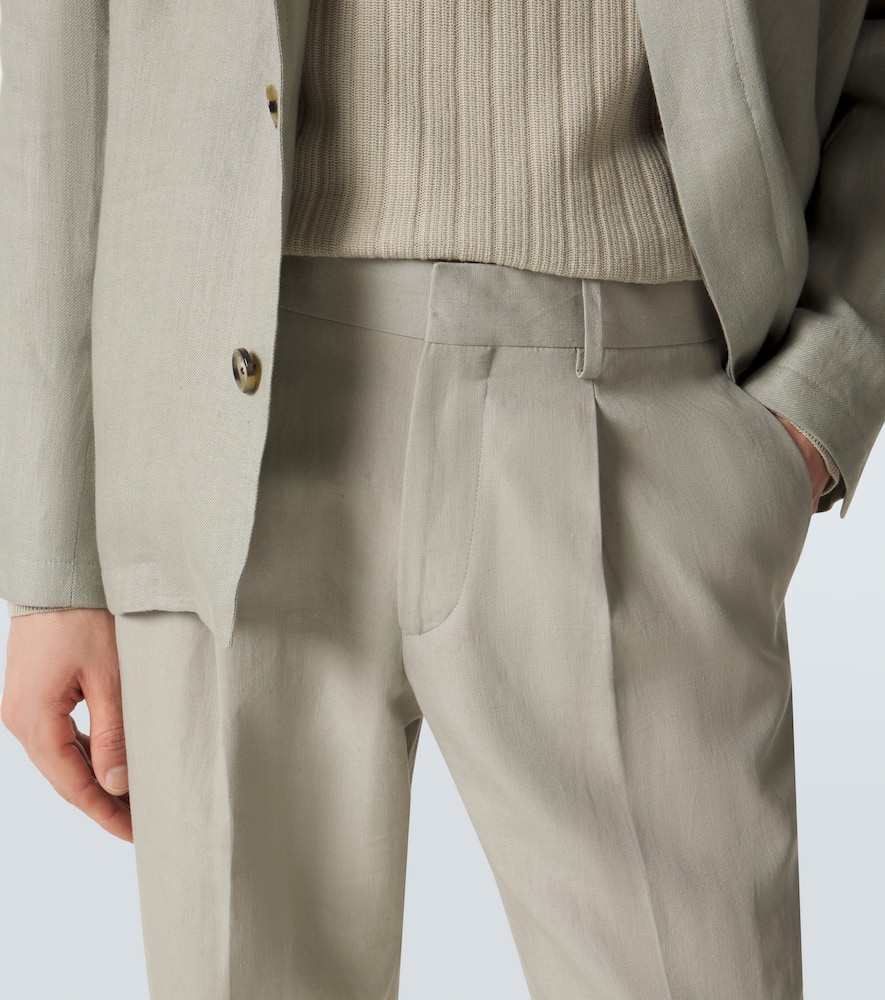 Linen, cotton, and silk chinos