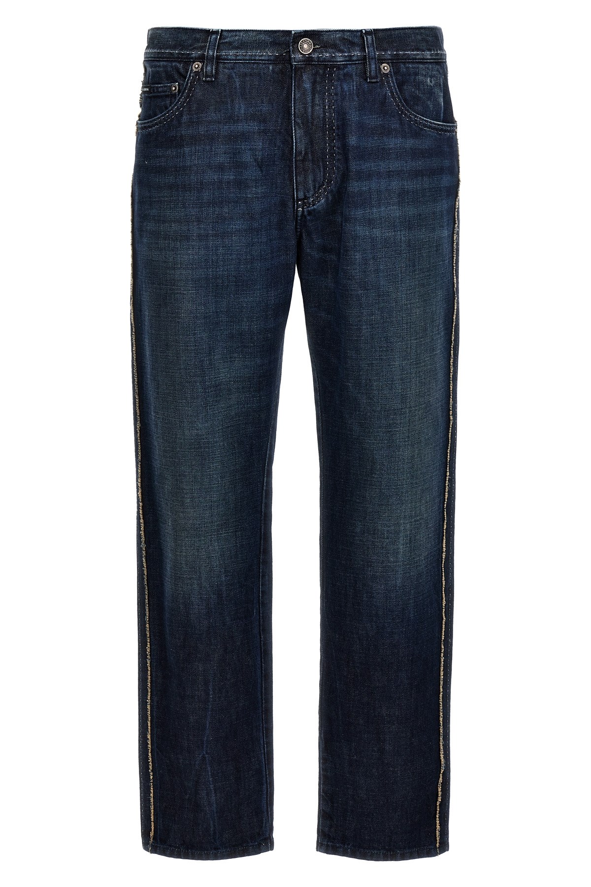 Fringed Stitching Jeans