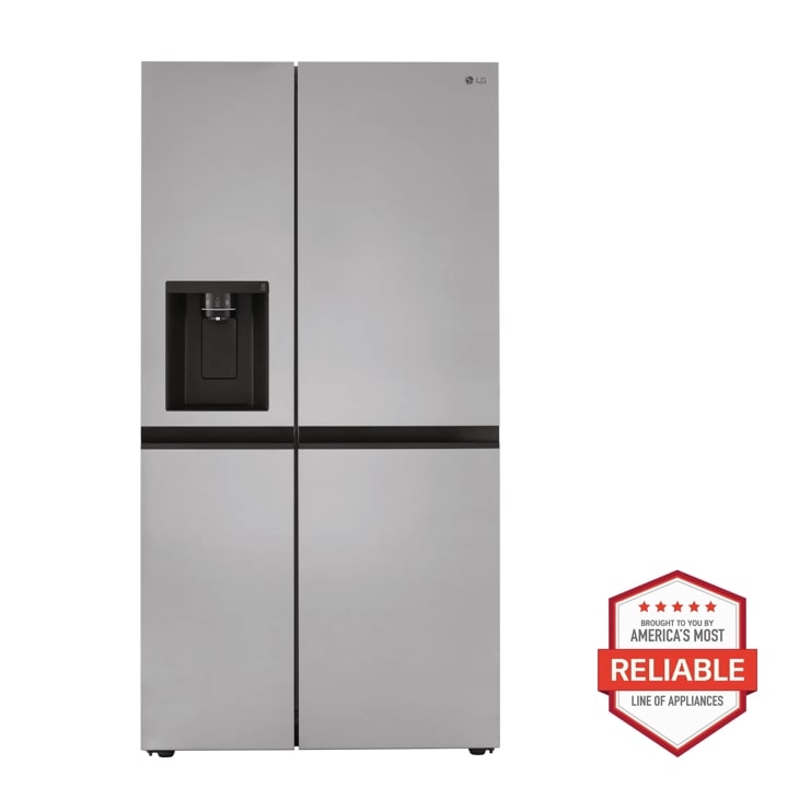 LG Side-by-Side Counter-Depth Refrigerator with Smooth Touch Dispenser, Counter-Depth, Print Proof Stainless Steel, . ft