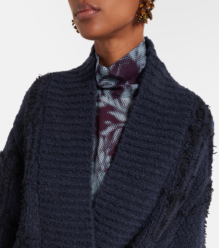 Checked wool cardigan