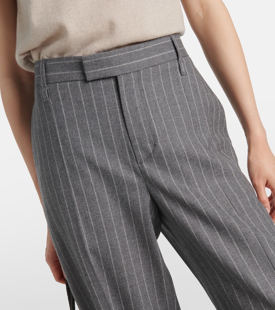 Wide-leg virgin wool pants