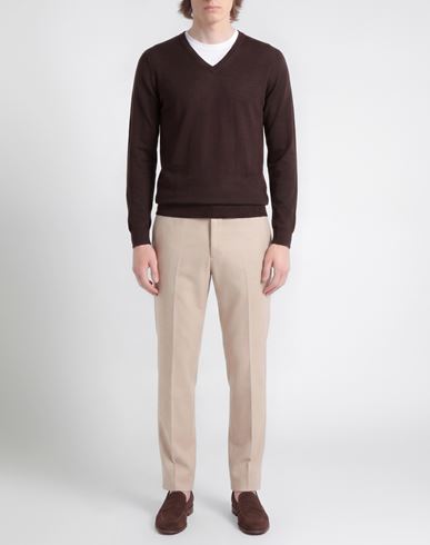 Man Sweater Dark brown Size 36 Wool