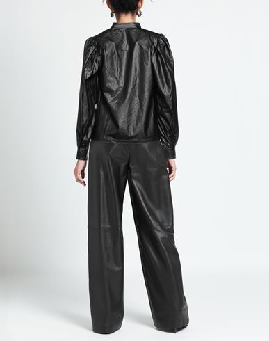 Woman Shirt Black Size 2 Polyurethane, Viscose
