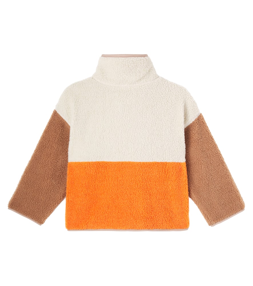 Colorblocked logo teddy jacket