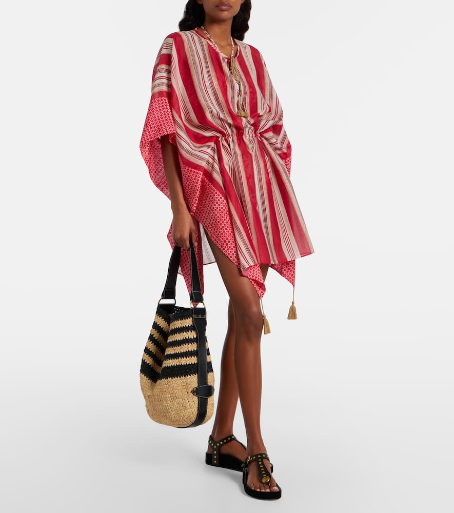 Printed cotton and silk kaftan