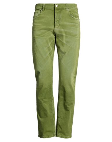 Man Jeans Military green Size 34 Cotton, Rubber