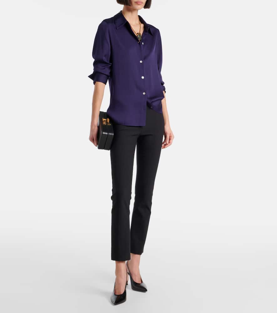 Silk-blend satin shirt