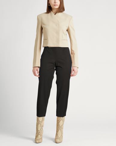 Woman Pants Charcoal Size 16 Virgin Wool, Polyamide, Elastane