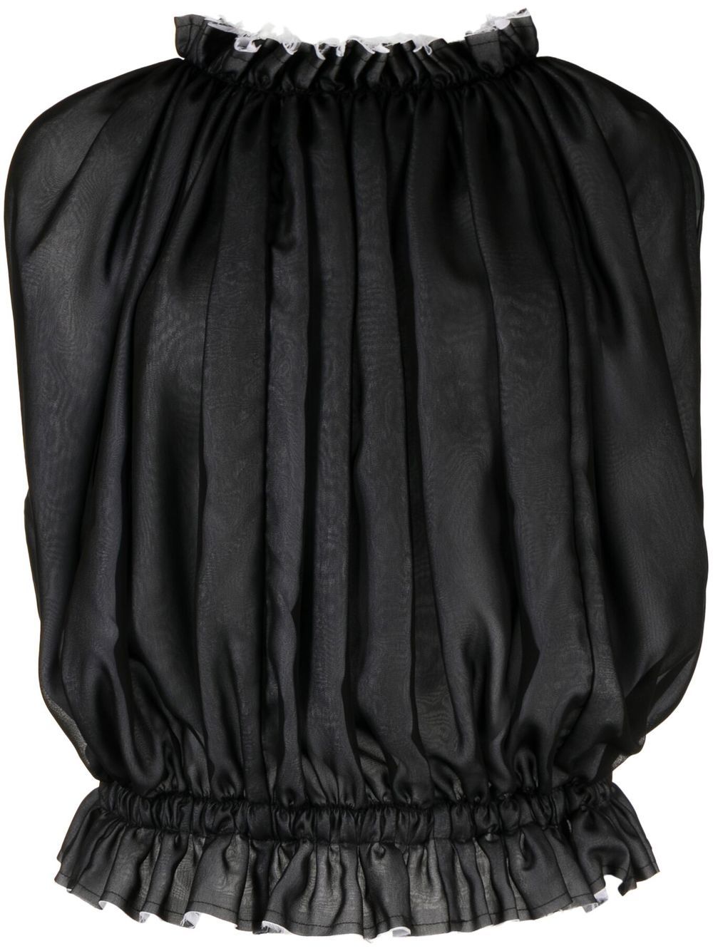 Sleeveless ruffle top - Black