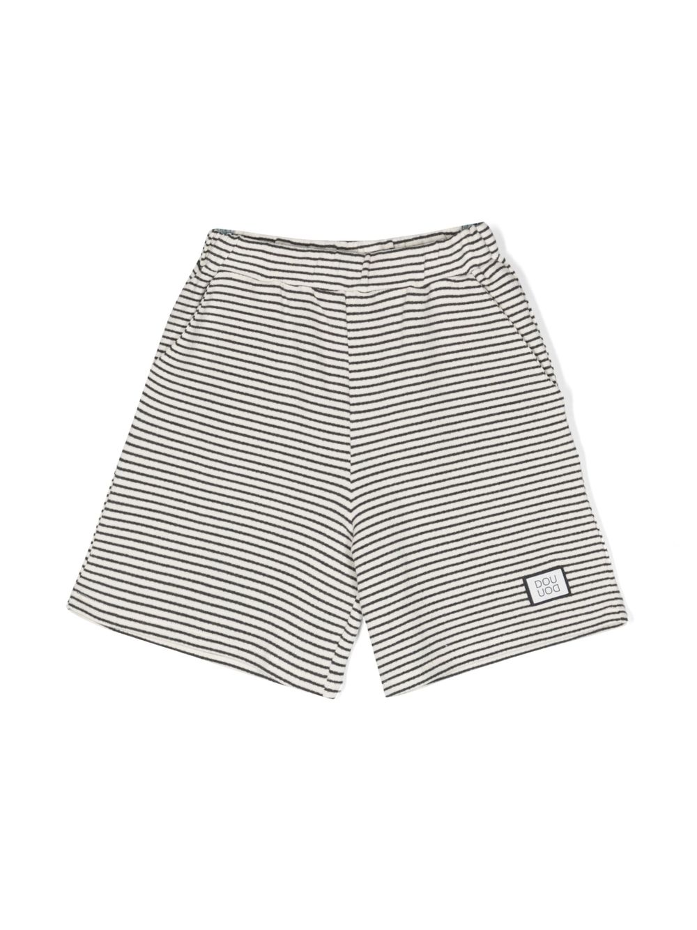 Horizontal stripe-print shorts - Neutrals