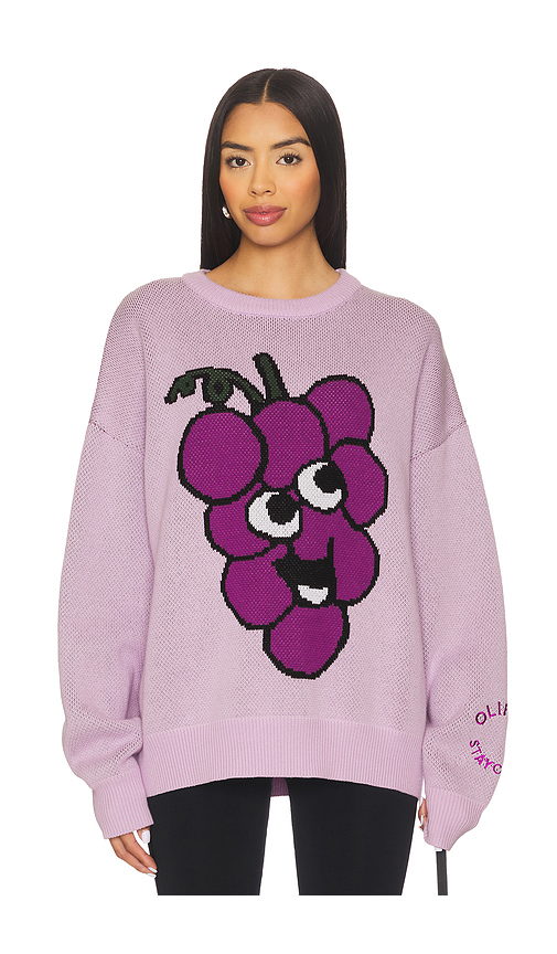 Stay Cool x OLIPOP Grape Sweater in Purple. XXL/2X. Also in L, M, S, XL/1X