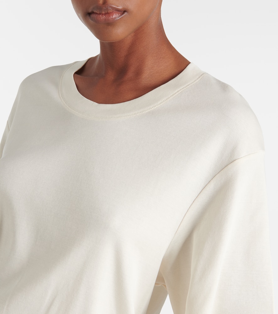 Belted cotton jersey midi dress
