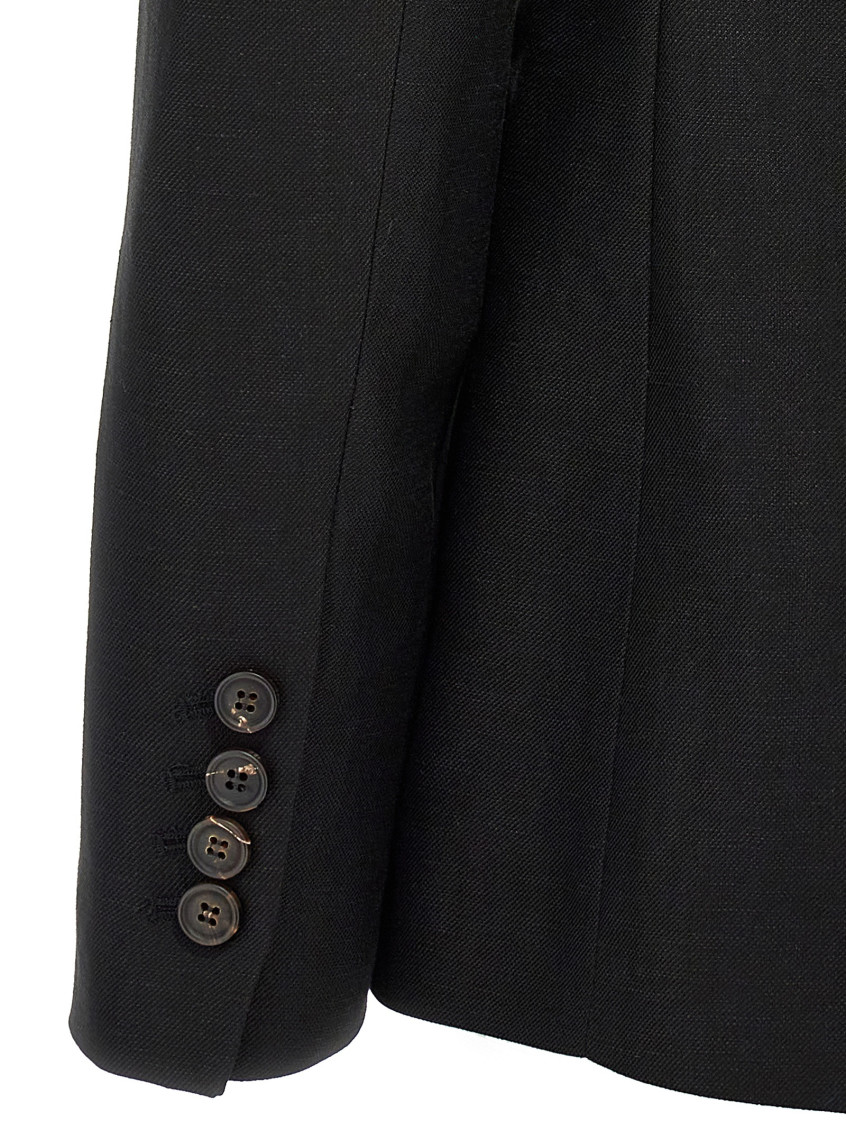Monili-detail twill blazer - Black