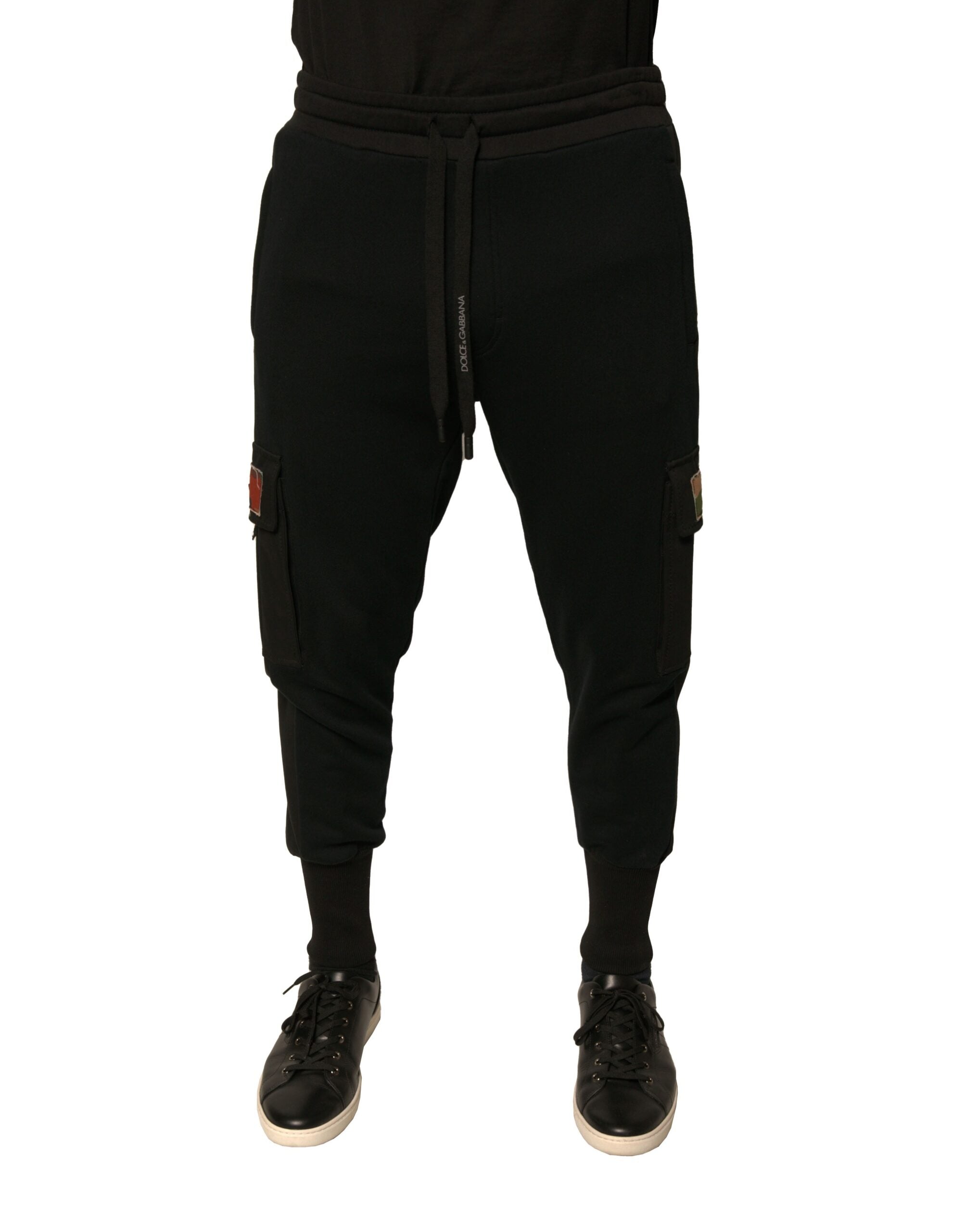 Cotton Cargo Joggers — Black