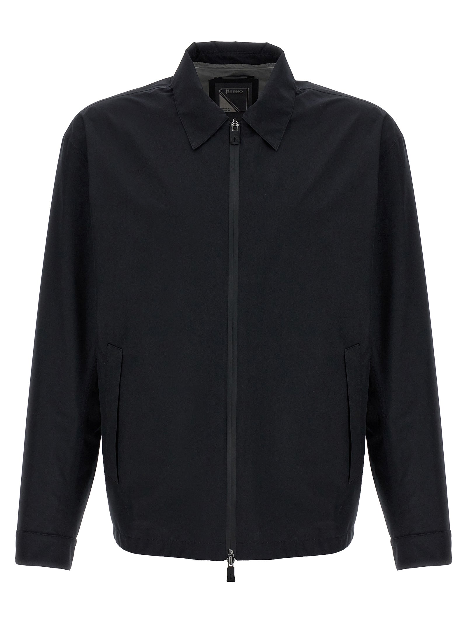 Windproof Polyester Shell Jacket — Black