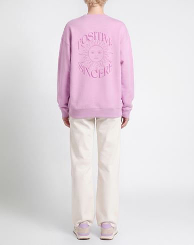 Woman Sweatshirt Lilac Size L Cotton, Polyester