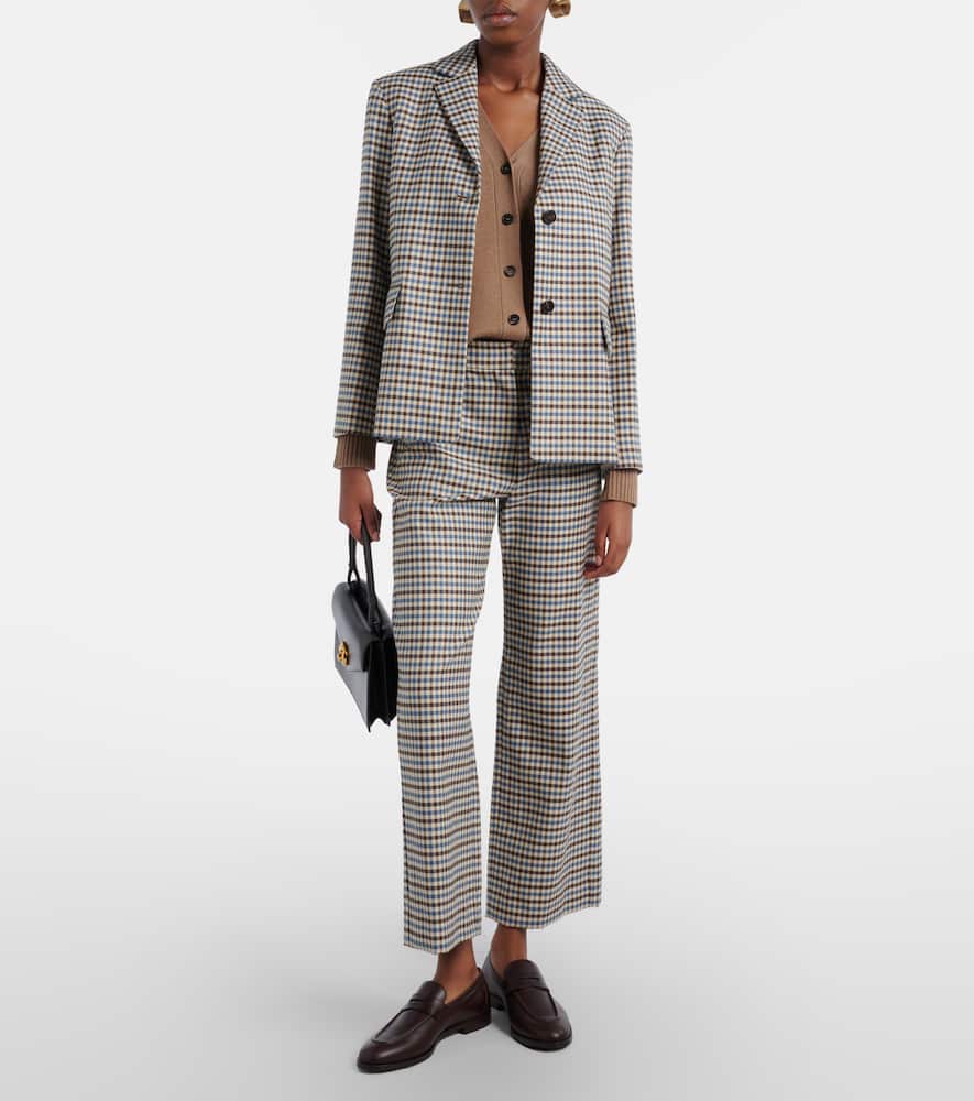 Michelle wool and cotton wide-leg pants