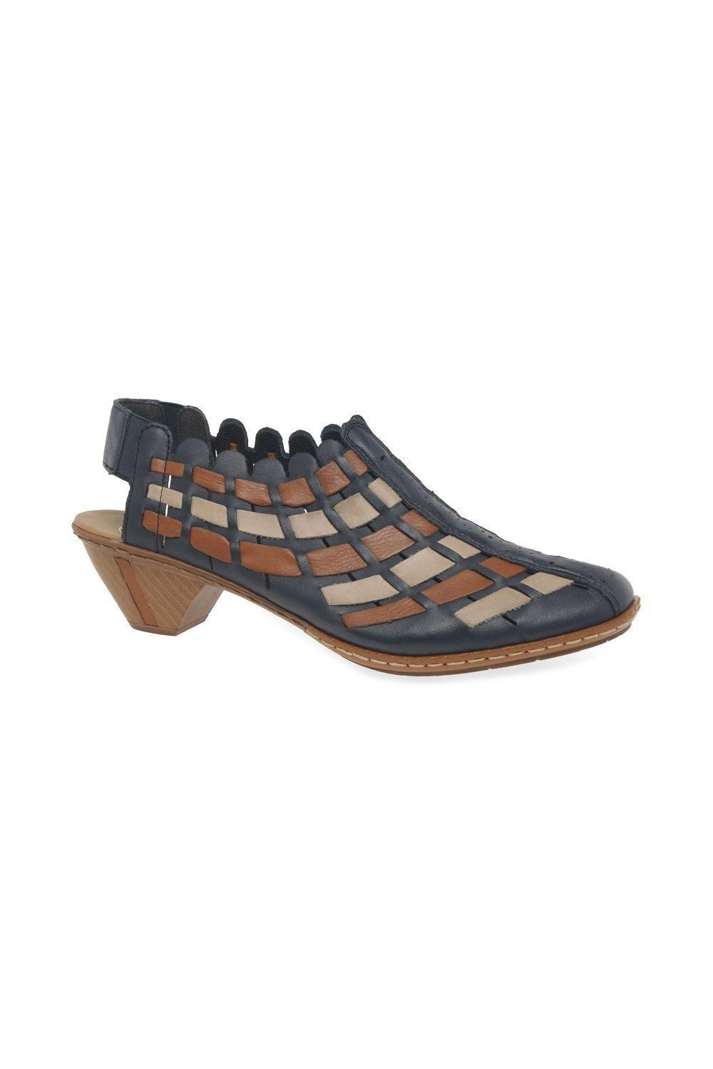 Rieker 'sina' Woven Heeled Shoes In Navy