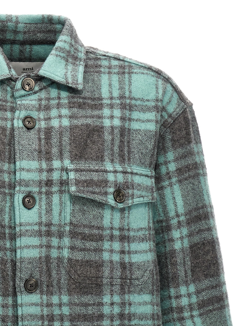 Ami Paris - plaid wool shirt jacket