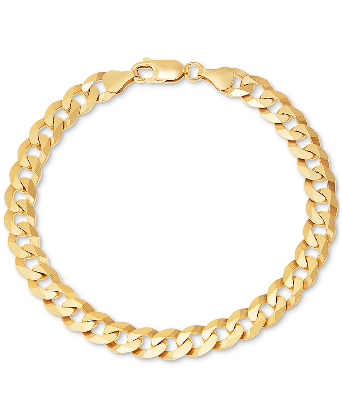 Men's Curb Link Chain Bracelet in 18k Gold-Plated Sterling Silver or Sterling Silver - Gold Over Silver