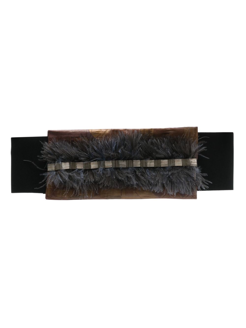 Fringe-detail belt - Brown
