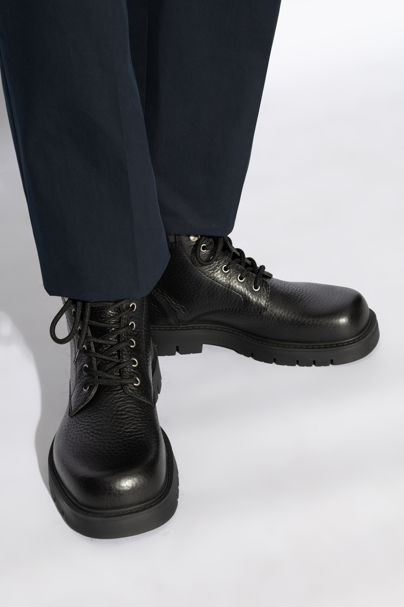 Leather Shoes `Haddock`, Men's, Black