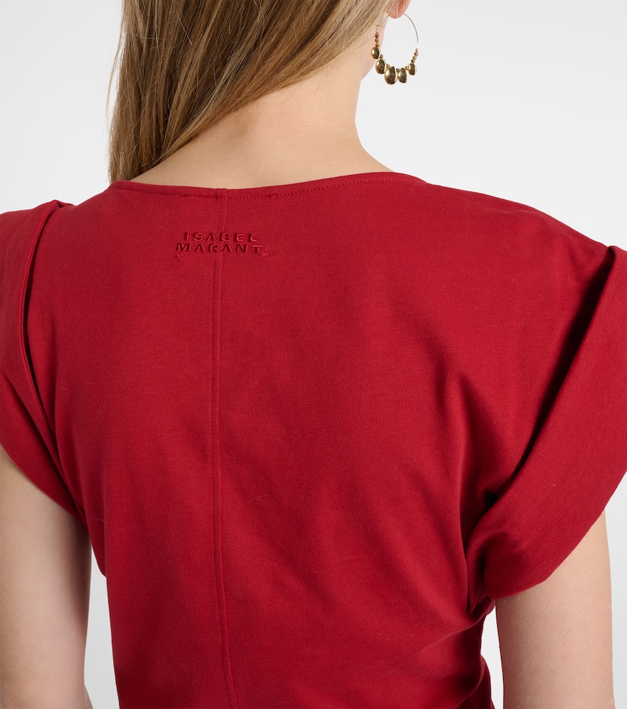 Draped cotton jersey top