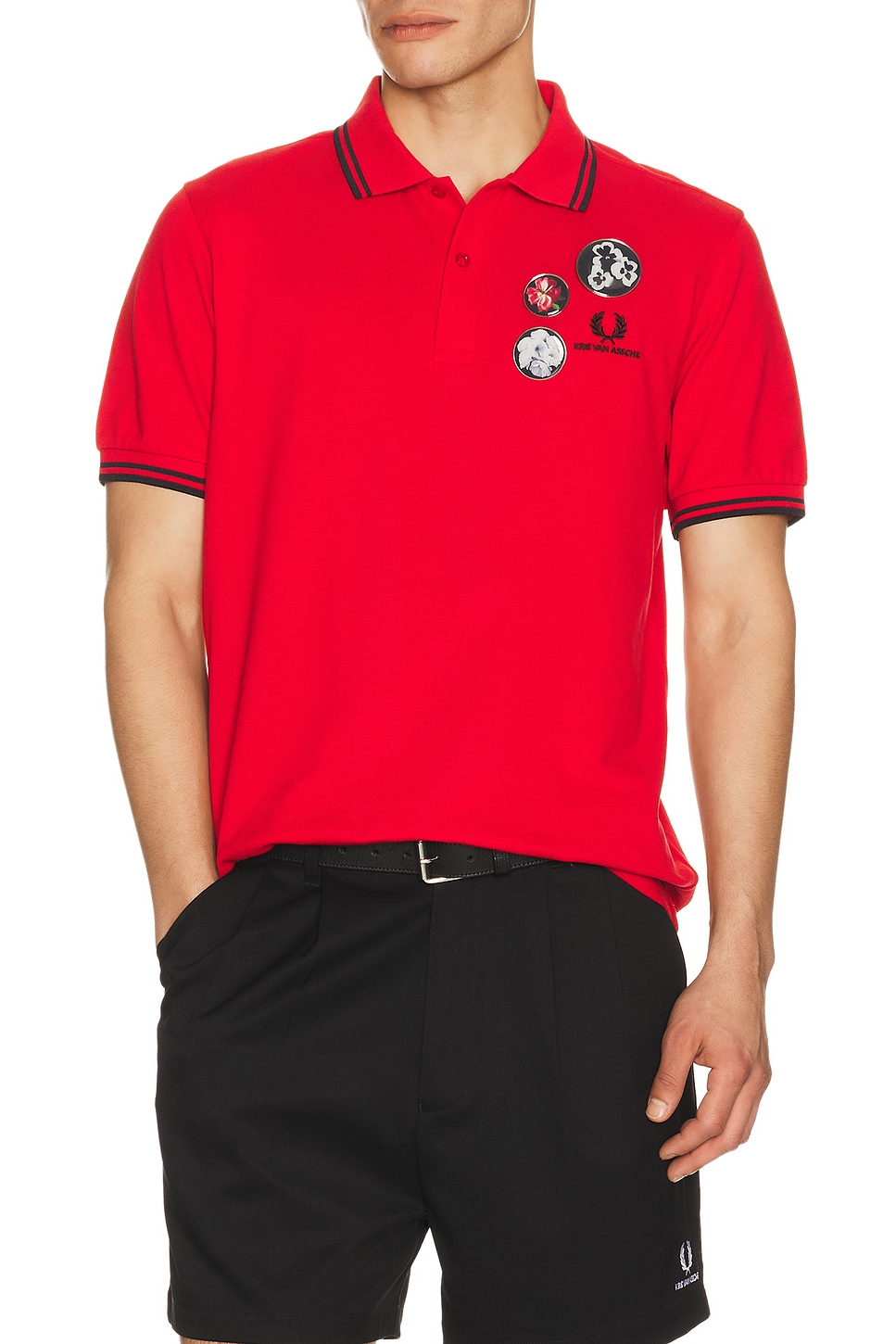 Fred Perry x Kris Van Assche Polo Shirt in Red. - XL/1X also in L