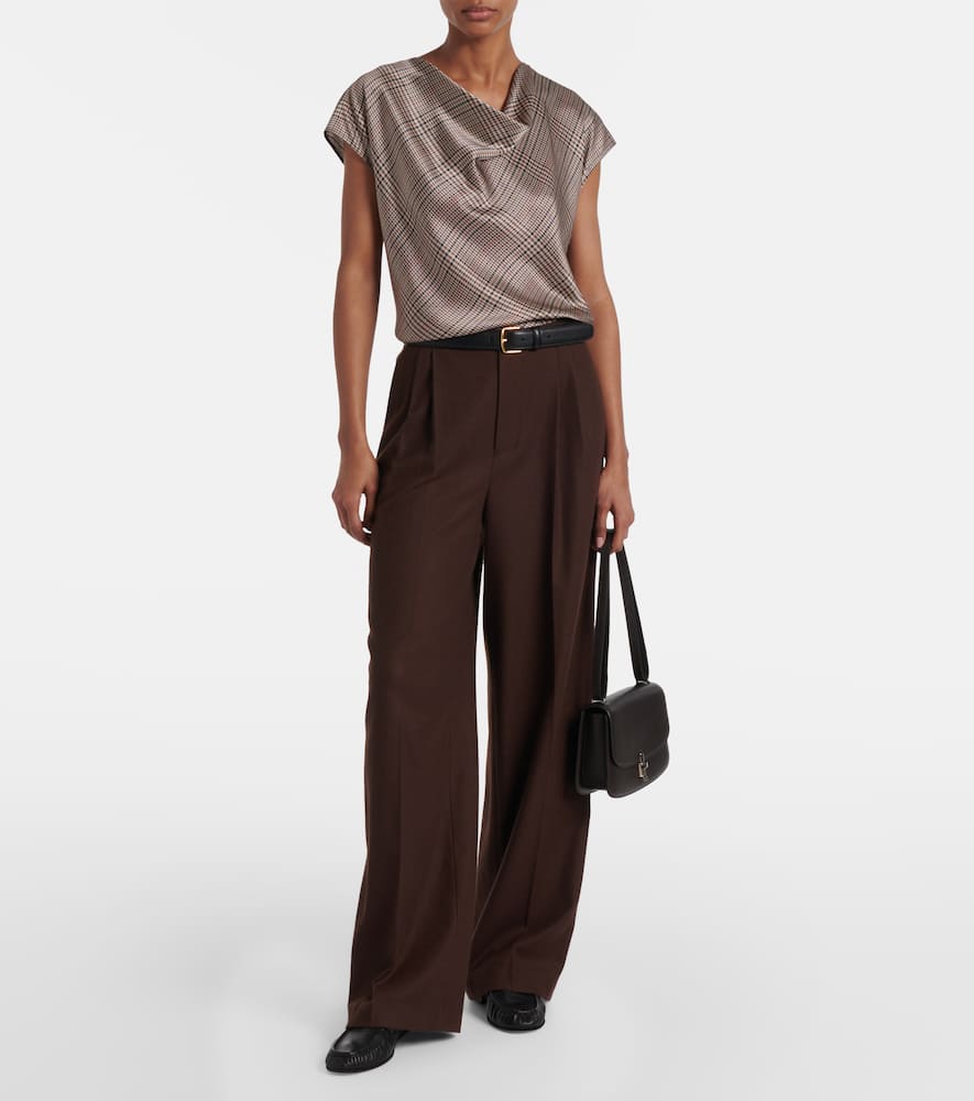 Houndstooth silk top