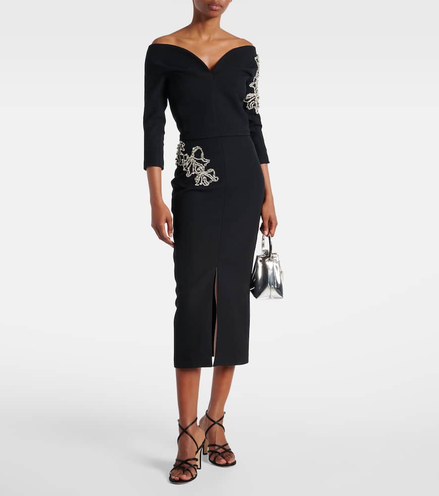 Linda crystal-embellished midi dress