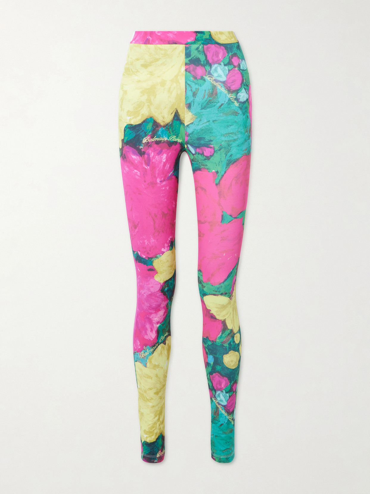 Printed Stretch-jersey Leggings - Green