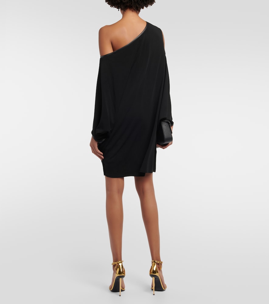 Draped crêpe jersey minidress