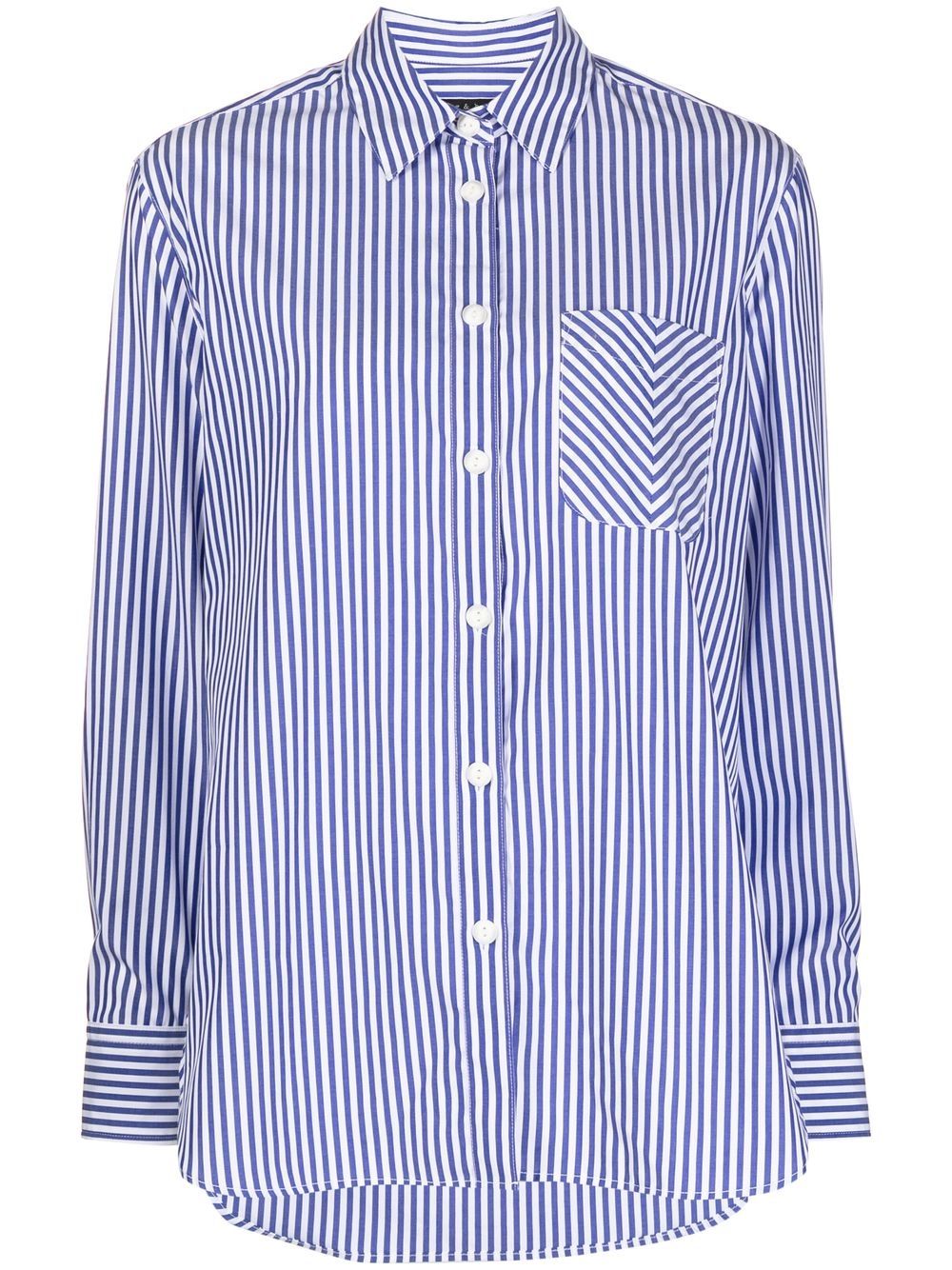 Maxine striped button-up shirt - Blue