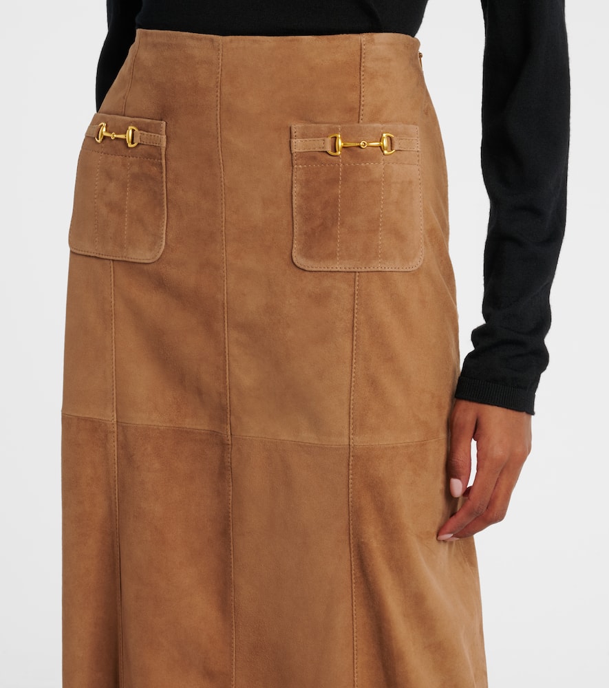 Edwina high-waist suede maxi skirt