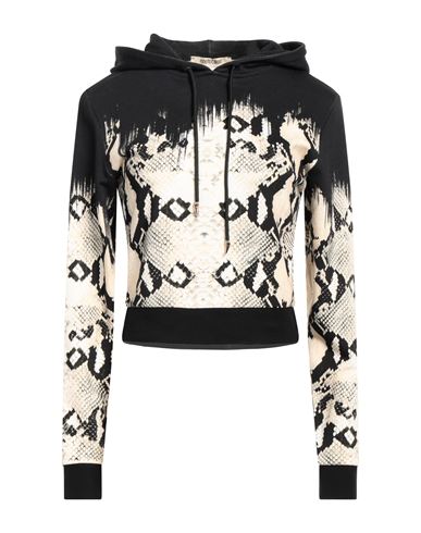 Woman Sweatshirt Black Size L Cotton, Elastane