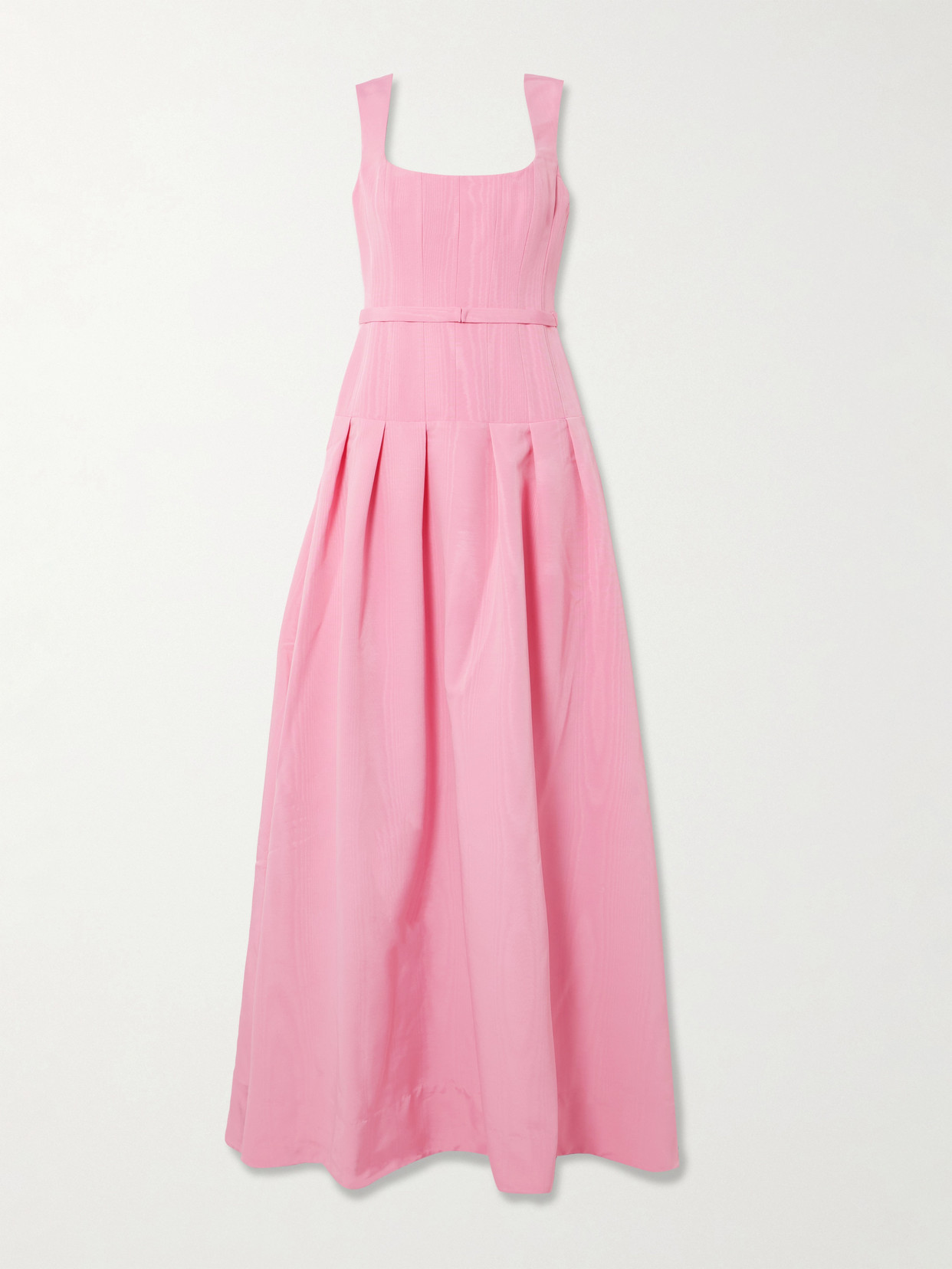 Amaro Belted Pleated Taffeta Gown - Pink