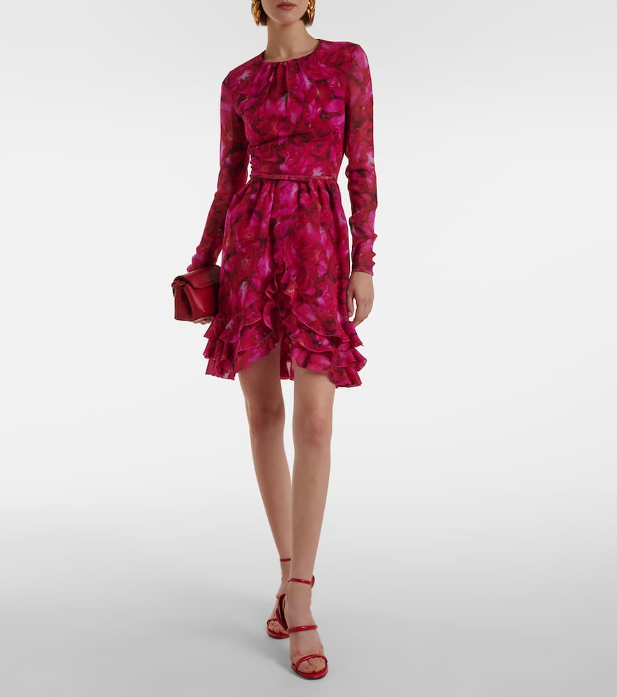 Rose Mania silk georgette minidress