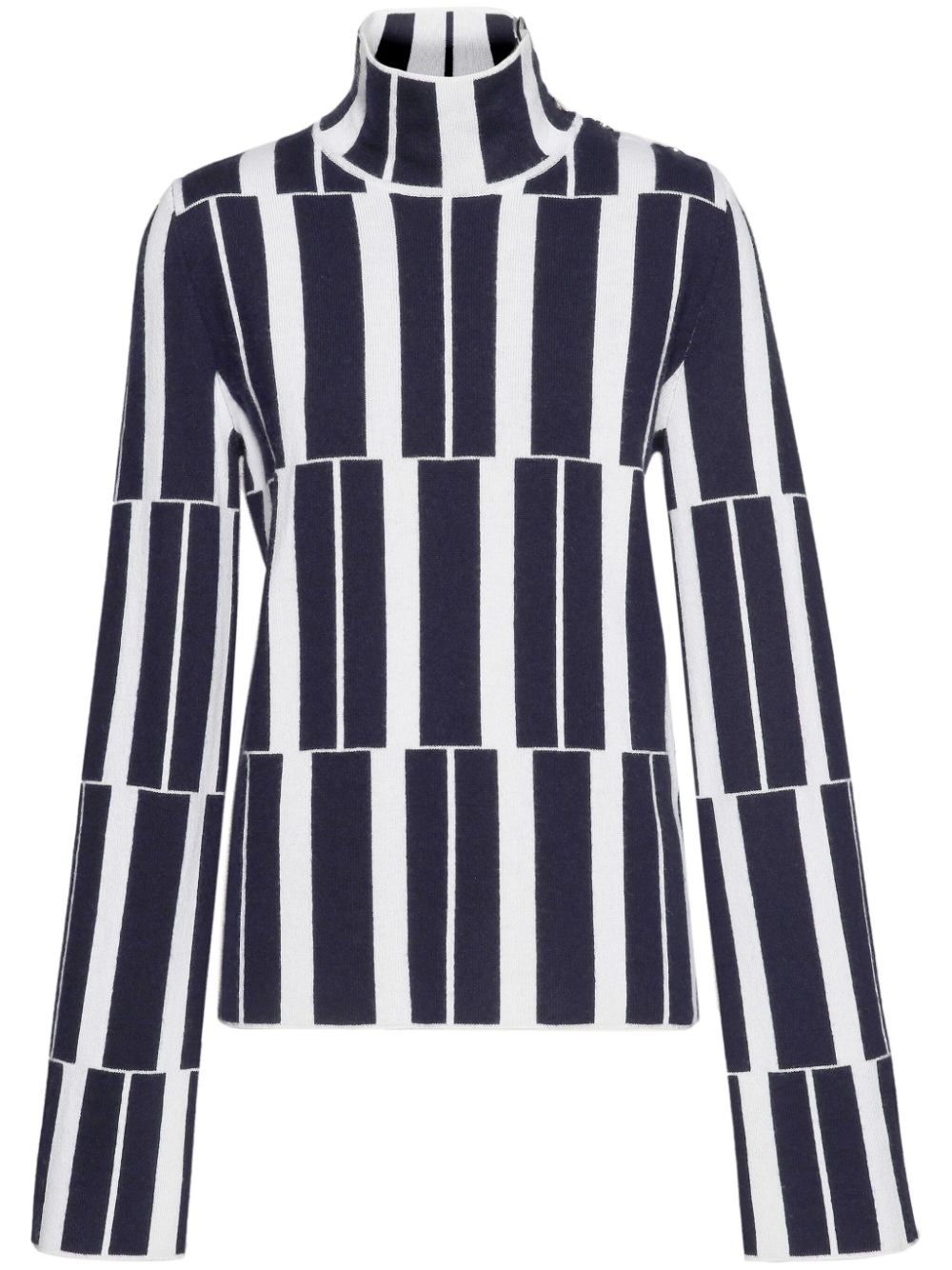 Stripe-pattern cashmere jumper - Blue